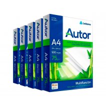 Resma Hojas Papel Autor A4 210x297mm 75g 500 Hojas Pack x5