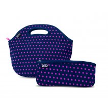 Set Lunchera + Funda Para Cepillo Brio De Dientes Neopreno Lunares