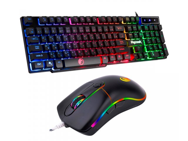 Combo Teclado Mouse Gamer Razeak Retroiluminado RGB Pro RZK-6