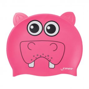 Gorra natación niños silicona hipopótamo color rosa OY