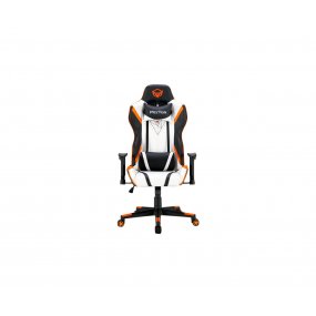 Silla Gamer Meetion Blanco Negro y Naranja Escritorio E-Sport Setup MT-CHR15