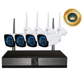 Kit Seguridad OFXPRO Dvr 4 HD + 4 Camaras Metlicas Ext 1mp Wifi